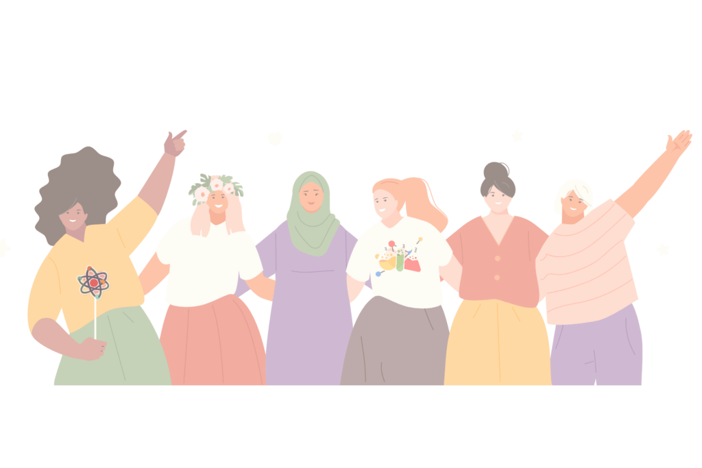 Illustration of six women