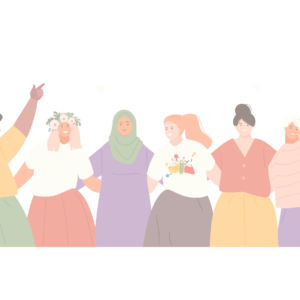 Illustration of six women